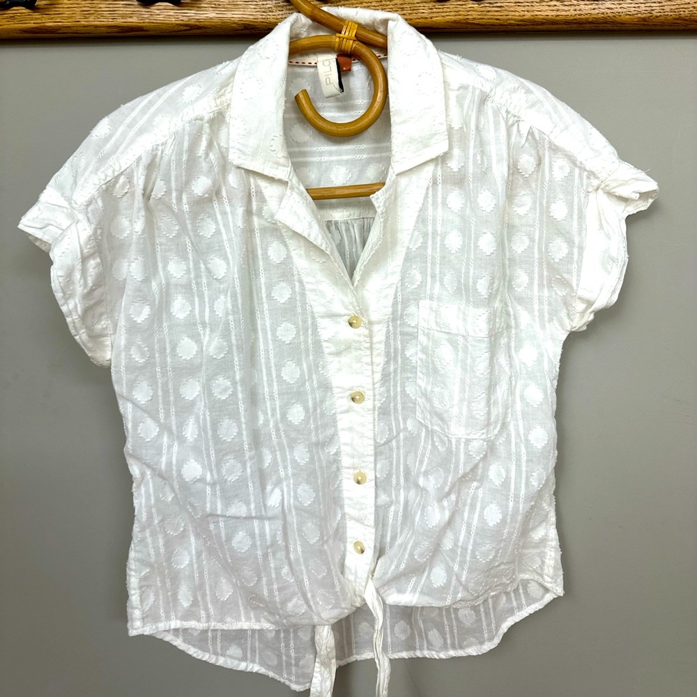 Anthropologie Pilcro tie front top